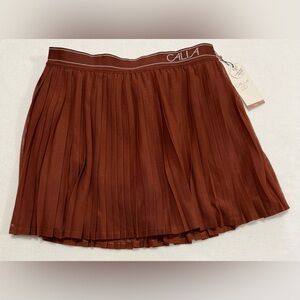 Calia Womens M Pleated Mesh Skort Court Collection In Red Brown 2-Way Pocket NWT